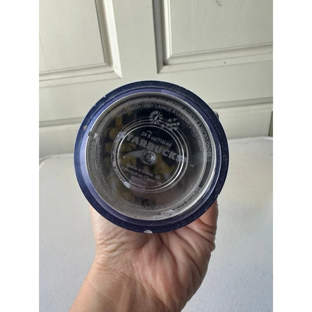 Starbucks 2018 Holiday Sand Flow Glitter Double Wall Cold Cup Venti Tumbler 24oz
